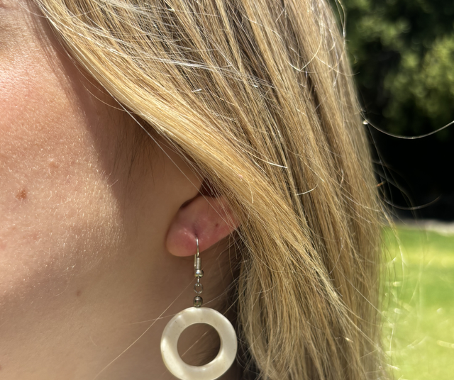 Aros círculo marfil