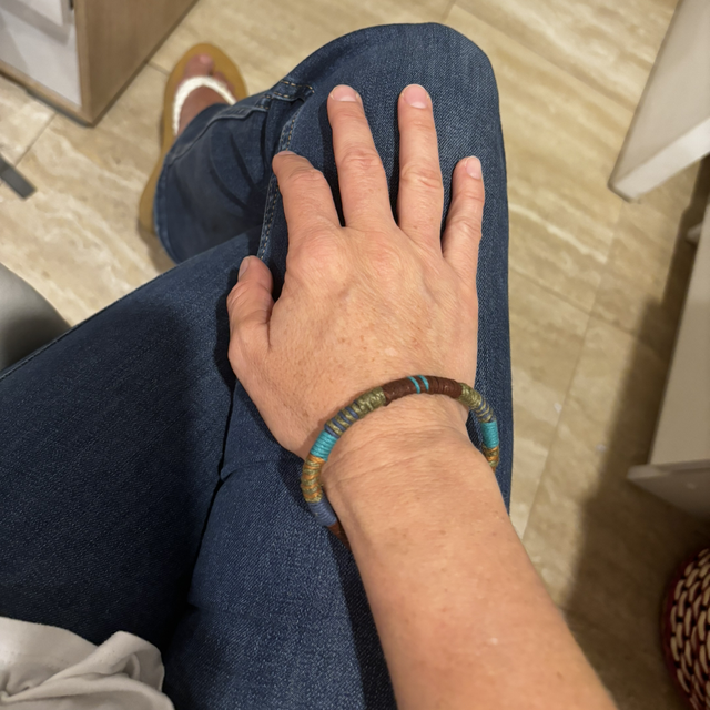 Pulsera yute cuero azul