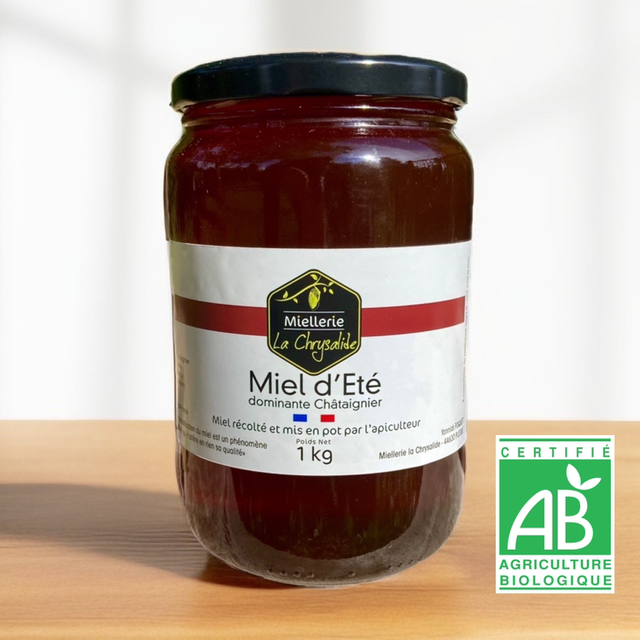 -x- Miel d'Eté Dominante Châtaignier Bio - 1 kg