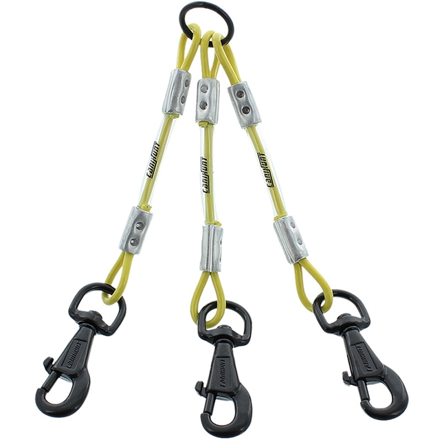 Accouple Canihunt X-TREME 3 chiens 25 cm câble métal gainé 3/5 jaune