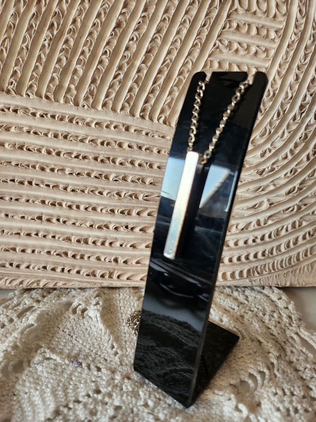 Collier rectangle à graver argent