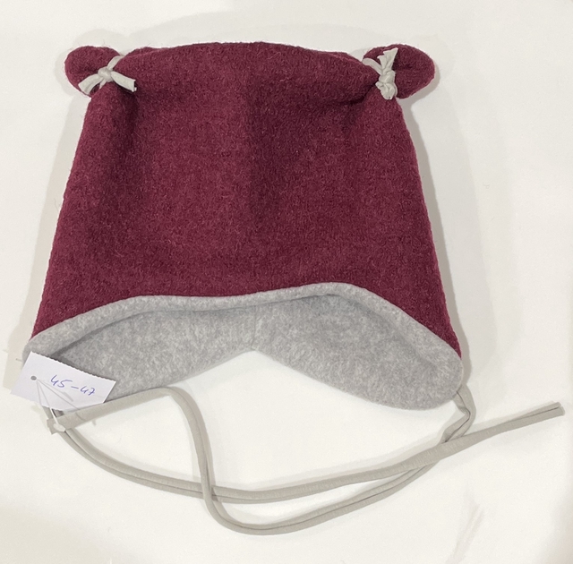 Bindemütze aus Walk, gefüttert mit Fleece (100% Baumwolle)