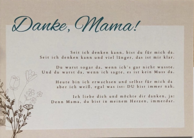 Karte: Danke, Mama