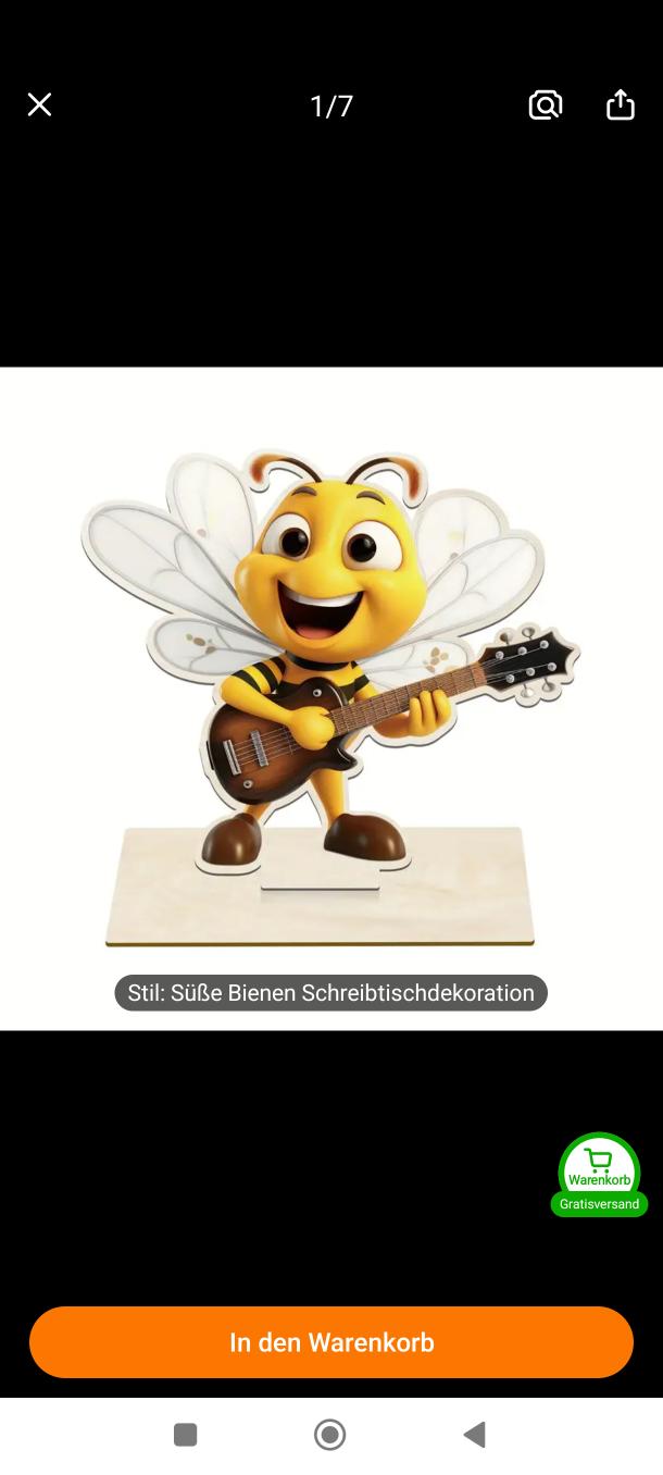 Aufsteller "Biene mit Gitarre"