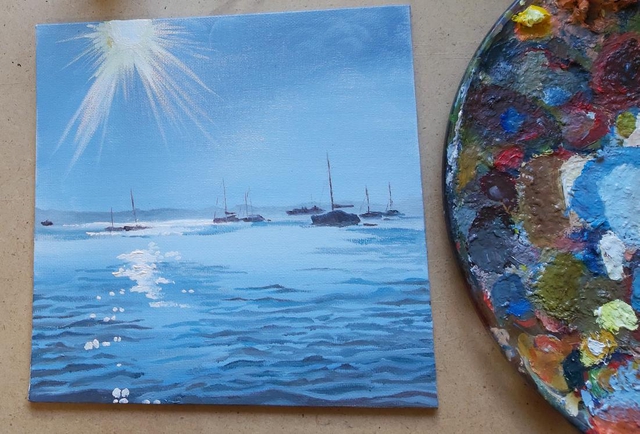 At Anchor - oil painting