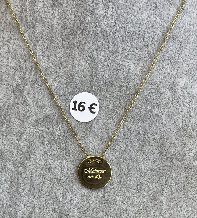 Collier Acier Inoxydable Doré « Maîtresse en Or »