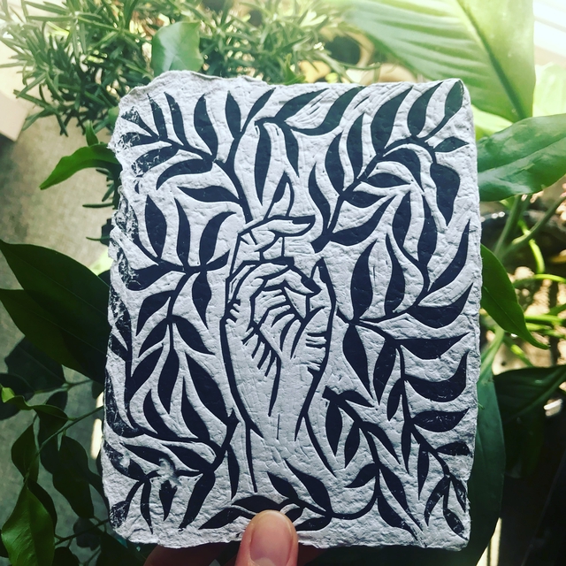 Linogravure - La Main Qui Sème 