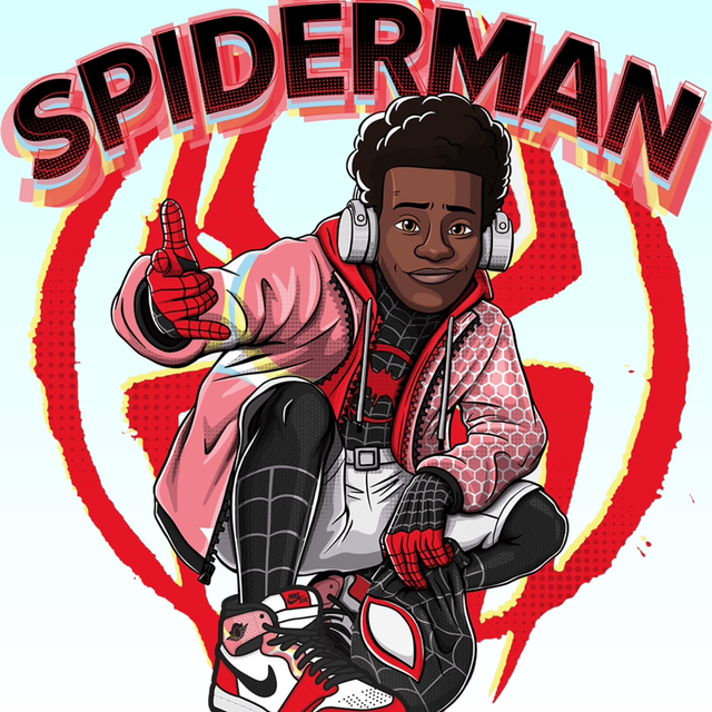 Spider-Man Miles Morales DTF Transfer | We Print You Press DTF & UV DTF Transfers