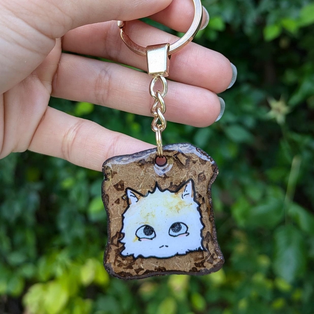 *Personnalisable* Porte-clé chat toast