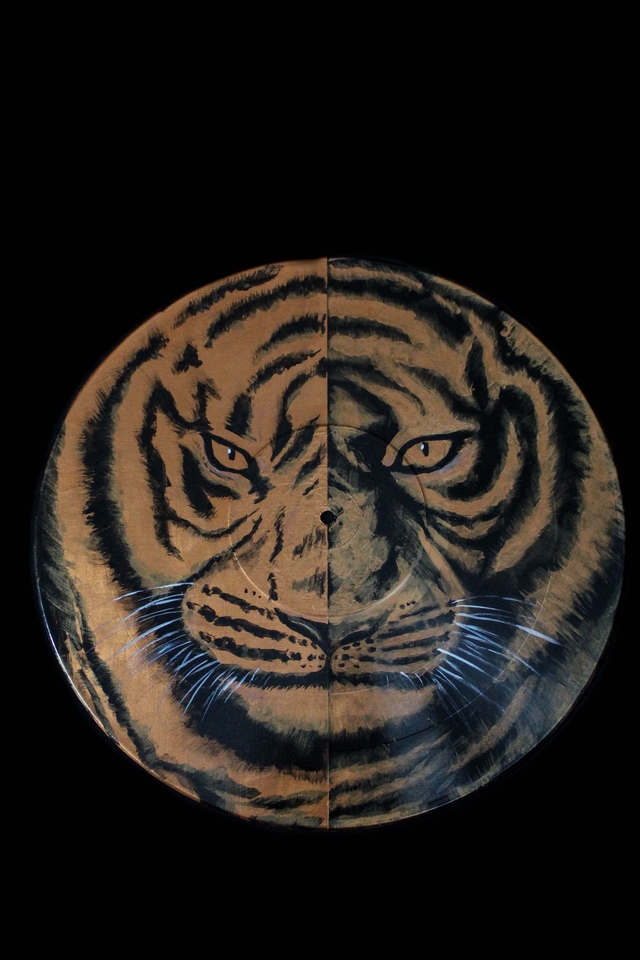 Disque vinyle custom déco Eyes of the tiger
