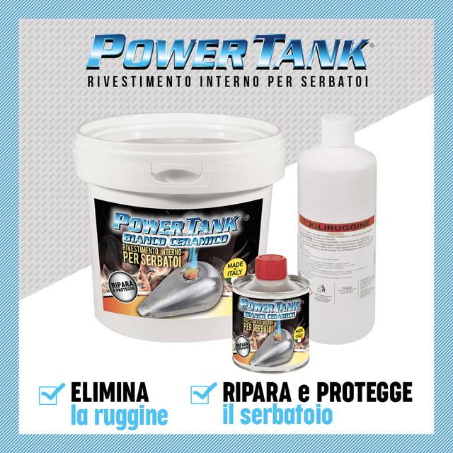 Acide Phosphatant / Décapant à La Rouille POWER TANK Pour Réservoir Auto/Moto - Traitement Métaux Fer, Aluminium