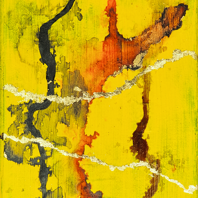 'Gold Run 3' - square card (15cm) + envelope