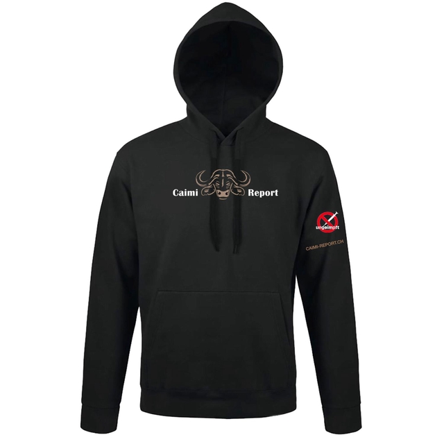Hoodie Caimi Report mit Ärmelaufdruck «ungeimpft»