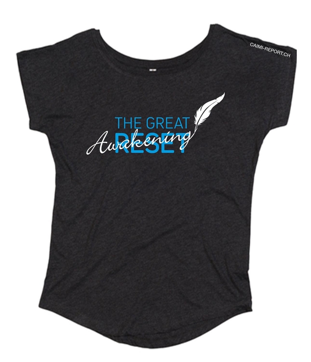 Ladies' shirt, schwarz, «The Great Awakening»