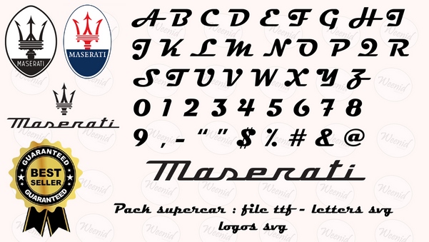 maserati svg calligraphy, Alphabet, Font, Letters, Customize Gift