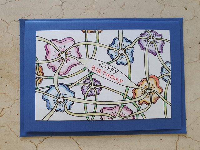 Schreibkarte Butterblume "Happy Birthday"