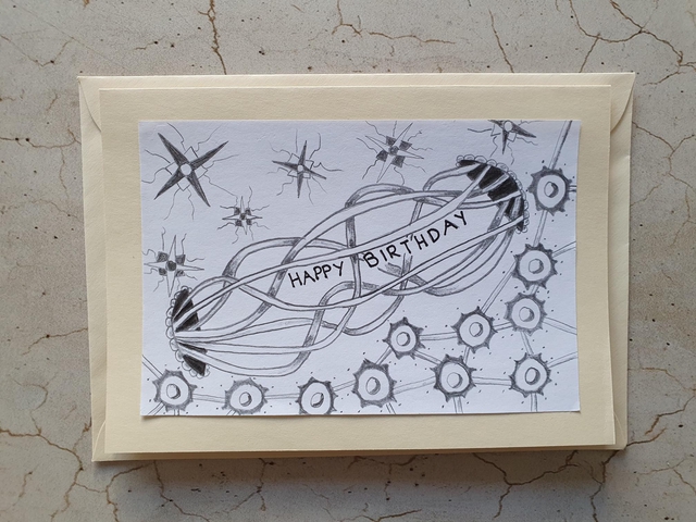 Schreibkarte "Happy Birthday"