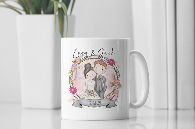 Personalised Wedding Mug - Couple design
