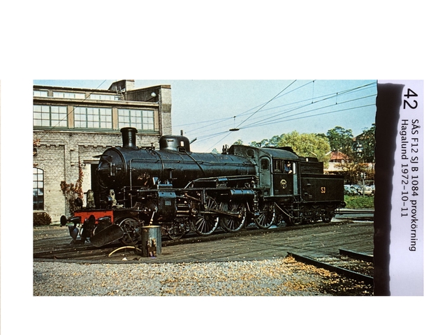 42. SÅS:s F12 SJ B1084 Provkörning Hagalund 1972-10-12