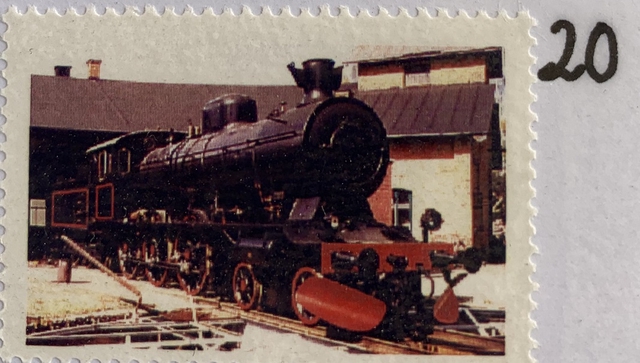 Brevfrimärke 20  - Ånglok Nynäsgård lokstall