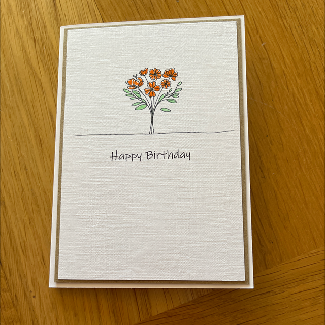 Orange Birthday Bouquet Card