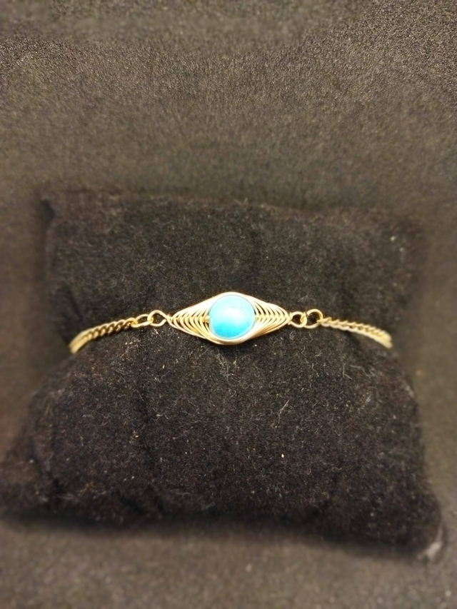 Bracelet réglable en turquoise