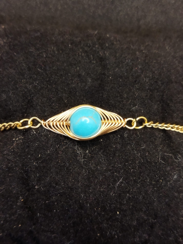 Bracelet réglable en turquoise