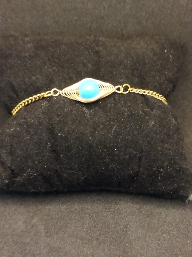 Bracelet réglable en turquoise