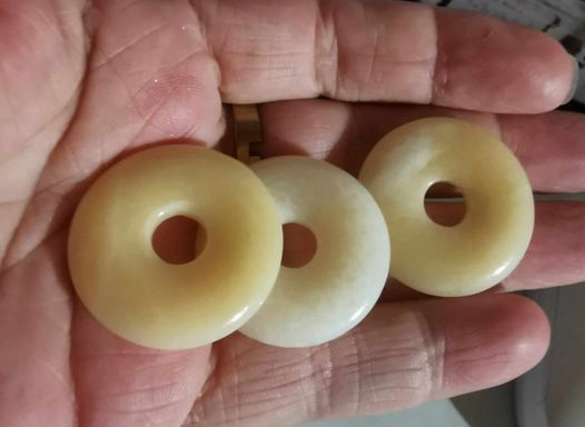 Pendentif Donut en Calcite Orange