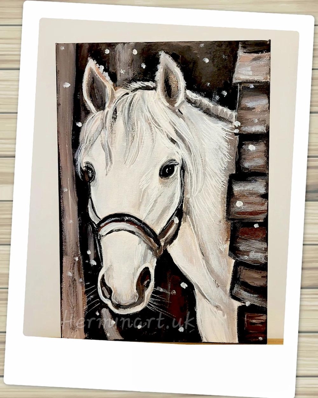 Horse Portrait Acrylic/oil on canvas original art horse lover gift