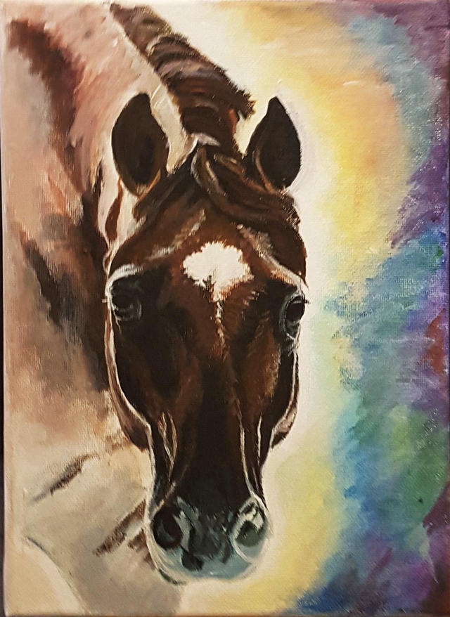 Horse Portrait Acrylic/oil on canvas original art horse lover gift
