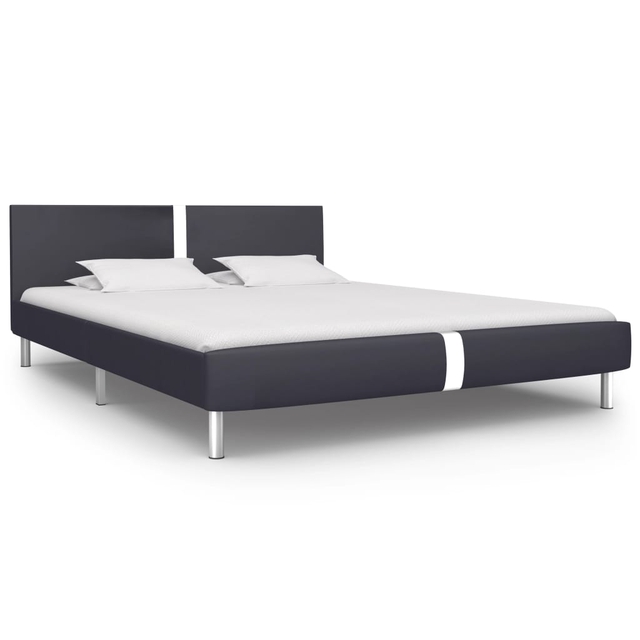 Cadre de lit sans matelas noir similicuir 140x200 cm