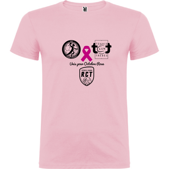 T-shirt Octobre Rose - Ruban Cœur Rose Cancer Du Sein - Coton Mélangé - Soutien Et Sensibilisation - Cadeau Femme