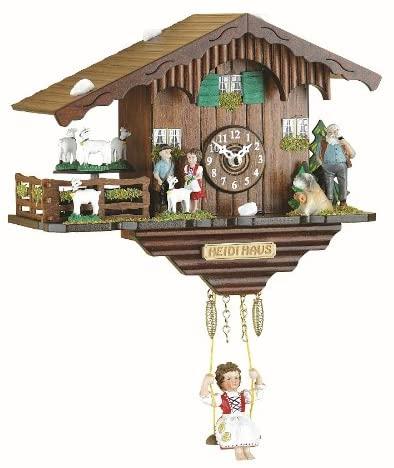 Schwarzwalduhr Schweizerhaus mit drehenden Ziegen, Quarzwerk und Kuckuckruf 2020 SQ