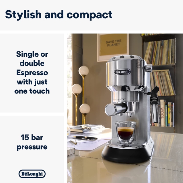 De'Longhi Dedica Style, Traditional Pump Espresso Machine, Coffee and