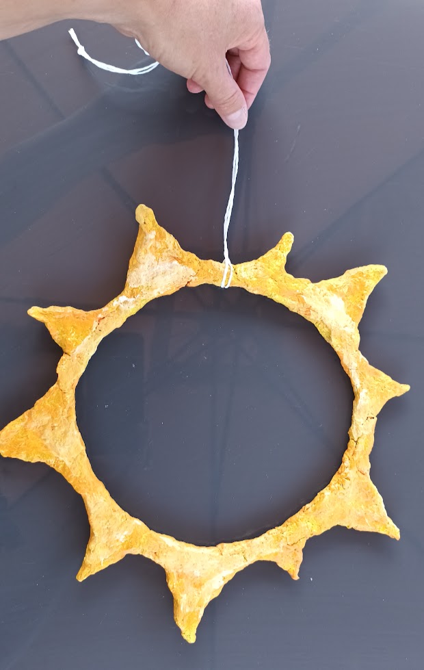 MOBILE SOLEIL , en papier mâché, fait main, décoration ou cadeau unique, 30 cm de diamètre