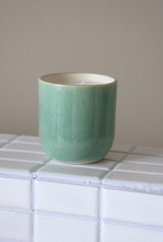 Green Glazed Candle