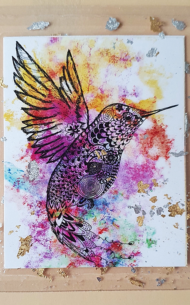 Krafttierkarte "Kolibri" Energiekarte programmiert mit den Eigenschaften des Krafttiers. Format A7   