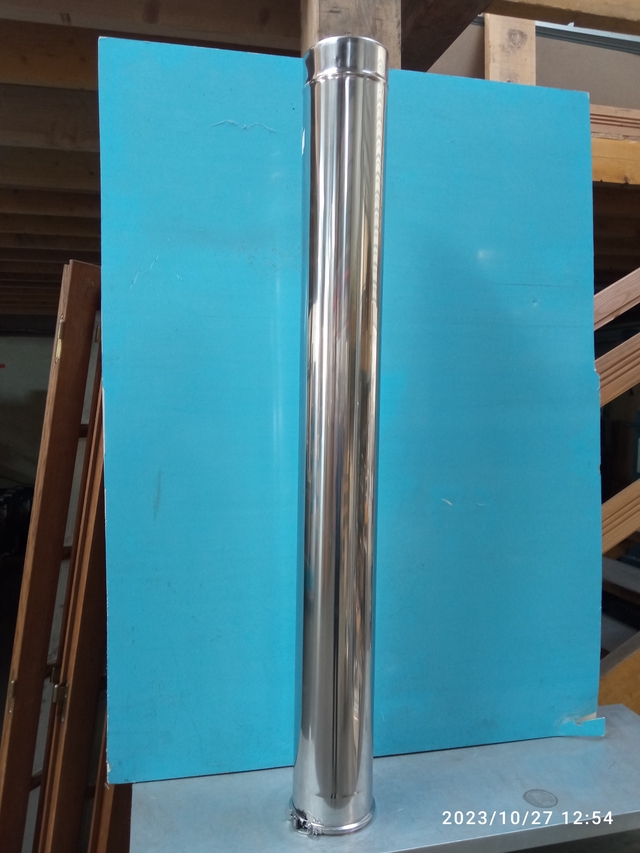 PLA - Élément droit avec collier INOX D100 1400 mm - 2PLAELDR1001400 