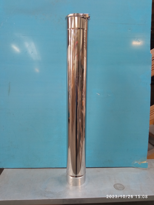 PLA - Élément droit avec collier INOX D80 1000 mm - 2PLAELDR801000 