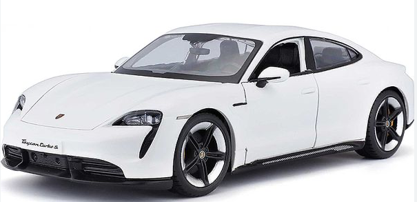 Porsche Tycan Turbo S Weiss Bburago 1:24