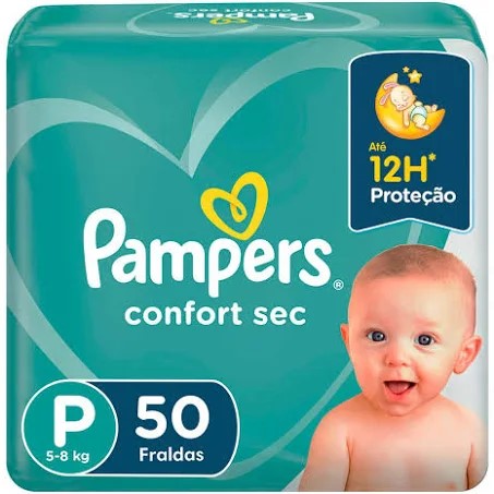 Pacote de fraldas P 50 un pampers