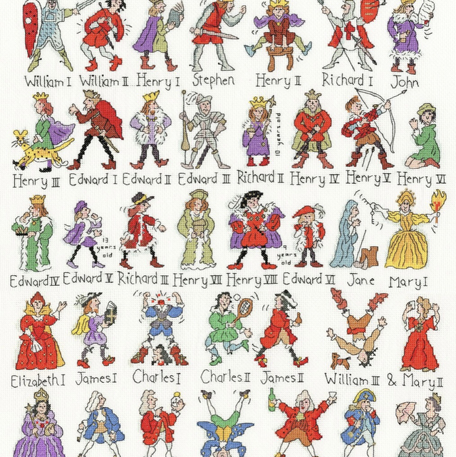 Kings and Queens Counted Cross Stitch Kit by Bothy Threads Embroidery kits.