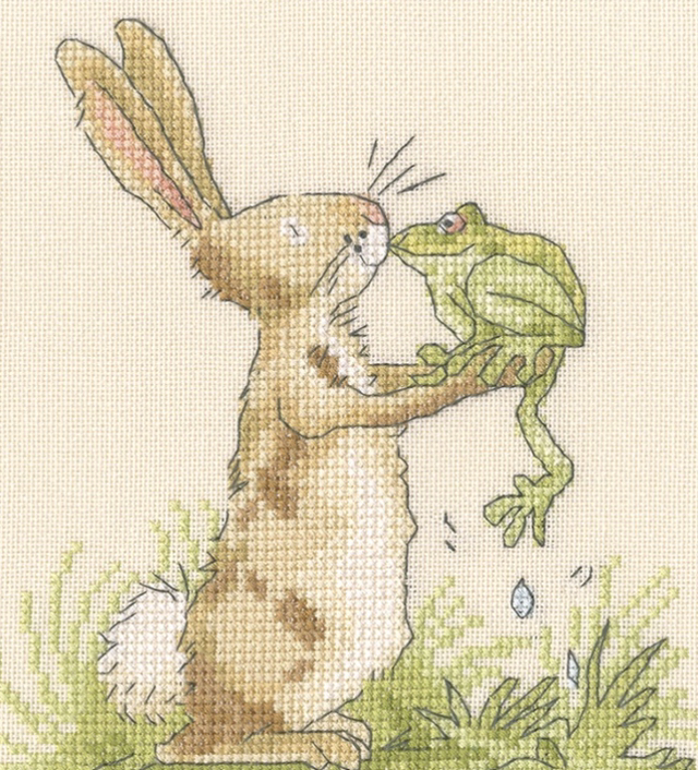 Bothy Threads Frog and Prince Cross Stitch Kit 14x19cm UK