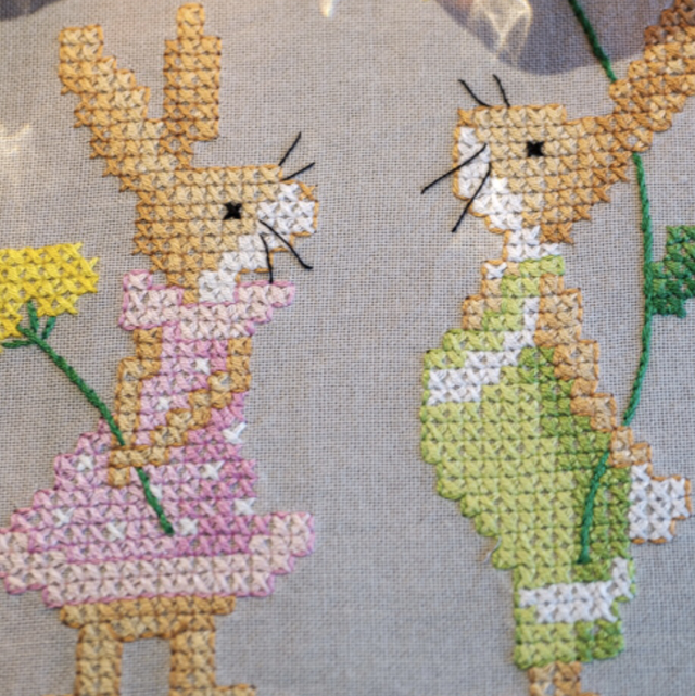 Embroidery Kit: Table Runner: Easter Rabbits | CXCCraftyThreads