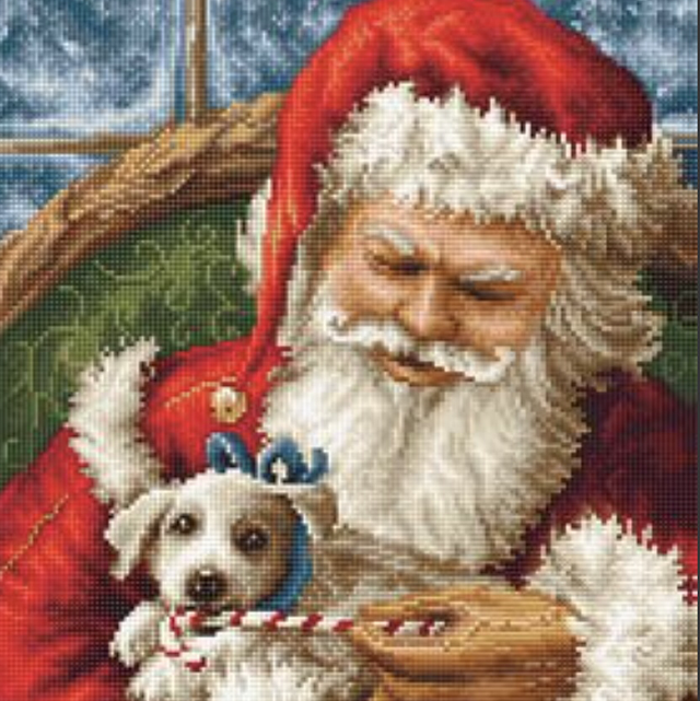 Luca-S Santa Claus Kreuzstichset - Weihnachtsmotiv 21x30cm Mit Garn & Nadel