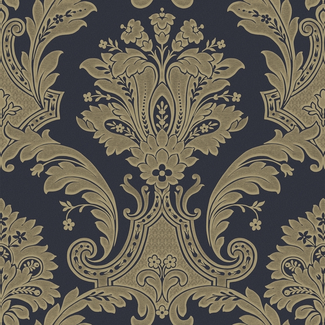 Amara Damask Navy/ Gold Belgravia 7392