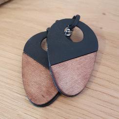 Ohrringe Holz/Metall schw. 