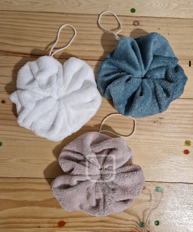 Fleur de douche en Eponge Bambou - Petit Format - Rose