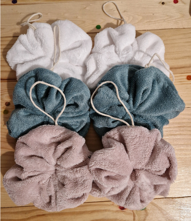 Fleur de douche en Eponge Bambou - Petit Format - Rose